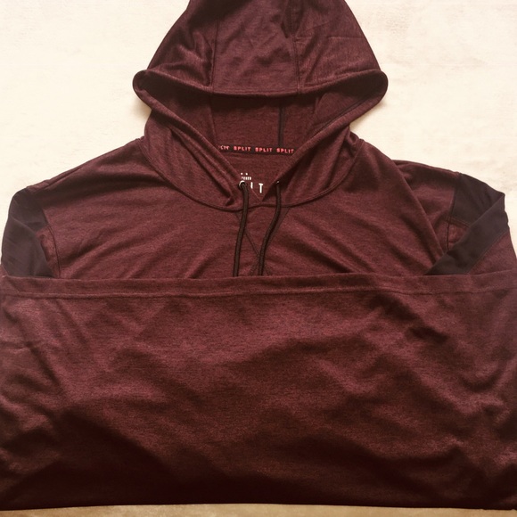 SPLIT GUYS’ ATHLETIC HOODIE 2XL COLOR: BURG/RED - Picture 2 of 8